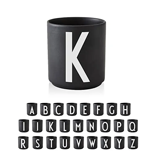 Design Letters AJ Porzellan Becher K, schwarz in schwarz von DESIGN LETTERS