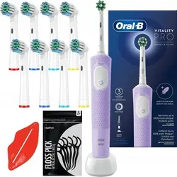 Oral-B Vitality PRO Protect X Clean Elektrische Zahnbürste Lilac 8 Köpfe - Violett