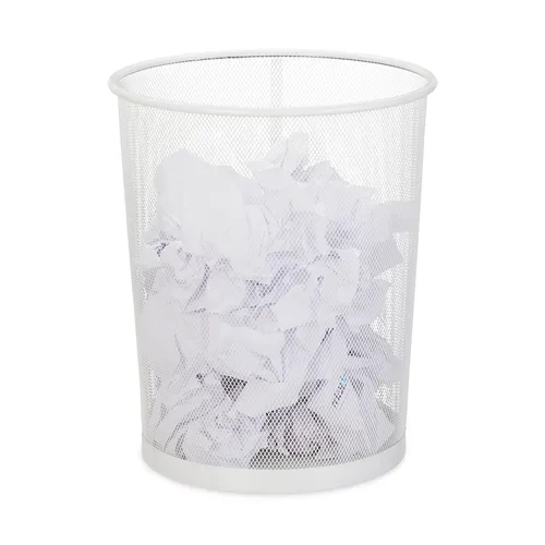 Papierkorb Gittermülleimer 20 l aus Metall - Stylischer Papierkorb in Weiß, aus robustem Stahl gefertigt, ideal für Büros und Zuhause. Mit 20 l Volumen für eine einfache Abfallentsorgung.