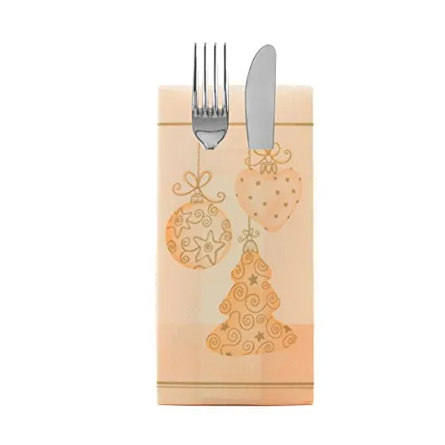 Sovie HOME Besteckservietten TIFFANY in Creme aus Linclass® Airlaid, stoffähnliche Weihnachtsbesteckserviette, ideal für Advents- & Weihnachtsfeiern, 40x40cm,12 Stück
