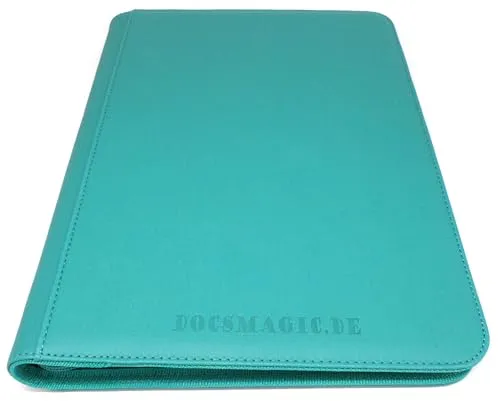 docsmagic.de Premium Pro-Player 9-Pocket Zip-Album Mint - 360 Card Binder - MTG - PKM - YGO - Reissverschluss Aqua