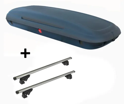 Dachbox CA480L carbon + Dachträger LION2 für Nissan X-Trail T32 - Gepäckträger Set mit 480 Litern Stauraum, abschließbarer Dachbox in carbon-optik und einfacher Montage ohne Zusatzwerkzeug.