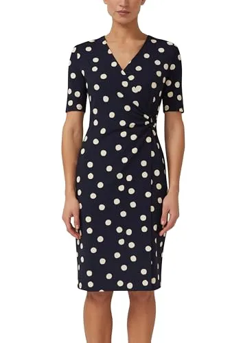 s.Oliver Elegantes Midi-Jerseykleid mit V-Ausschnitt in blau von s.Oliver