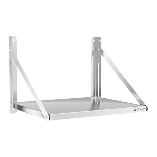 Royal Catering Hängeregal klappbar 60 x 45 cm - Hängeregal aus Edelstahl mit einer Belastbarkeit von bis zu 40 kg, ideal für platzsparende Küchenorganisation.
