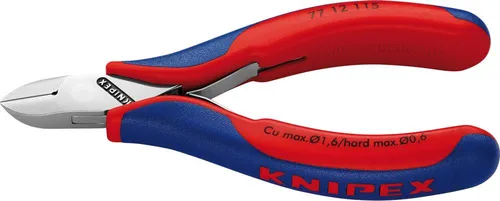 Knipex Elektronik-Seitenschneider 115 mm - Präzise und robust - Zangen für Elektronik, ideal für filigrane Arbeiten mit runder Kopf-Design für besseren Zugriff und präzise Schnitte.