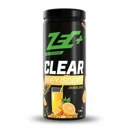 ZEC+ Clear Whey Isolate (900g, Orangensaft) - Proteinreicher Mahlzeitenersatz mit 24,4 g Protein pro Portion. Gluten- und laktosefrei, ideal für den schnellen Genuss. Einfach mit Wasser mischen und erfrischend genießen.