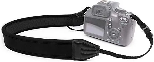 MyGadget Kamera Tragegurt für den Hals - Super weicher Kameragurt Schulter Strap Kameraband für SLR DSLR z.B. Canon, Sony, Nikon, Panasonic - Schwarz