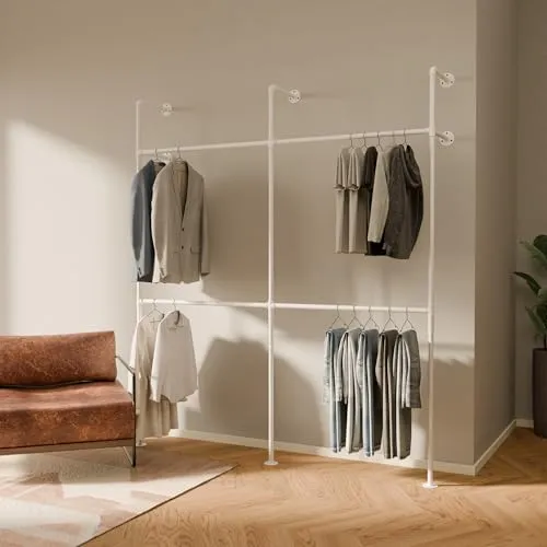 pamo Kleiderstange Wandmontage in weiß von pamo