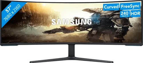 Samsung Odyssey G9 Neo LS57CG952NUXEN - 57-Zoll Ultrawide-4K-Gaming-Monitor, 240 Hz Bildwiederholfrequenz für ein ultimatives Spielerlebnis mit Panorama-Effekt