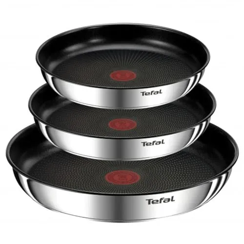 TEFAL Set 4 Peças Ingenio Emotion L8974S45 - Pfannenset mit abnehmbaren Griffen für platzsparende Aufbewahrung, kratzfester Titan-Antihaftbeschichtung und Heizindikator für perfekte Kochtemperaturen.