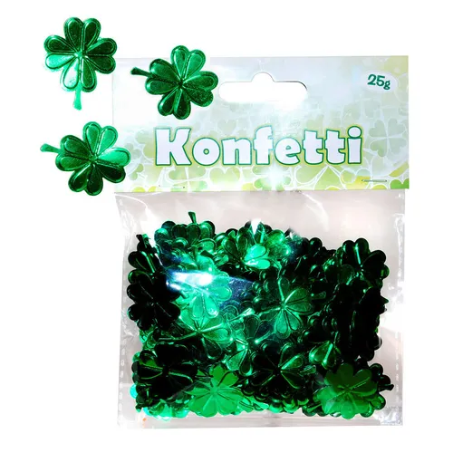 Udo Schmidt Konfetti Kleeblatt Grün Streudeko Tischdeko Glücksbringer St Patricks Day Silvester Geburtstag Dekoration 25 gr Kleeblattkonfetti