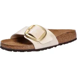 Birkenstock Madrid Big Buckle Damen Pantoletten - Weiß - Gr. 42 - Zeitlose Damen Pantolette von Birkenstock mit großer Dornschnalle, anatomisch geformtem Kork-Fußbett und EVA-Laufsohle für optimalen Tragekomfort. Ideal für jeden Anlass!