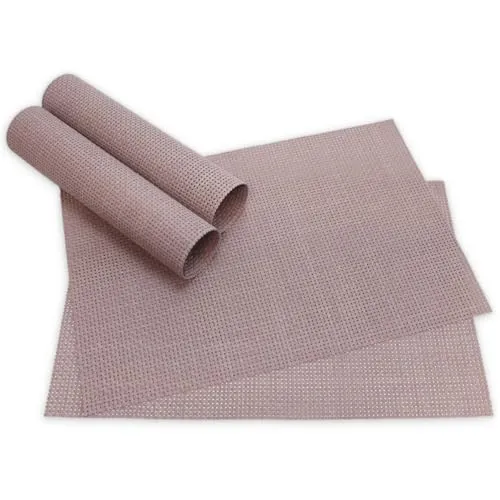 Moderne Tischsets in Alt-rosa im 4er Set - Abwaschbare Platzsets als rechteckige Tischuntersetzer - Gewebtes Platzdeckchen als Tischunterlage für Esstisch Wohnzimmer Tisch-Deko