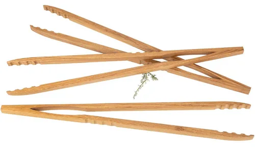 Holz Frank Grillzange Hochwertige XXL Grillzange aus geöltem Eiche - 60 cm Würstchenzange