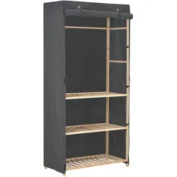 vidaXL Kleiderschrank 79x40x170 cm - Stylischer Stoffschrank mit Holzrahmen, ideal zur Aufbewahrung von Kleidung und Accessoires. Mit 3 Ebenen und einer praktischen Kleiderstange für Ordnung in Ihrem Schlafzimmer oder Wohnzimmer.