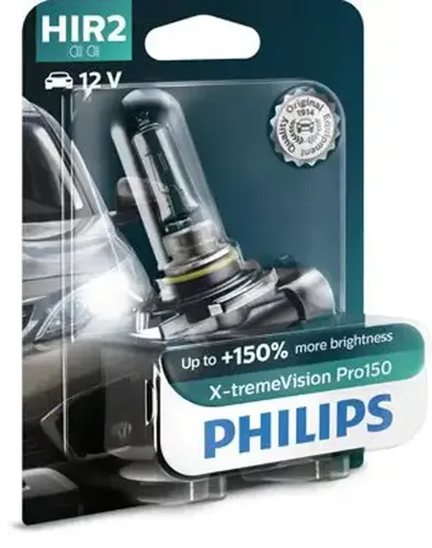 Philips Auto-Lampe X-tremeVision Pro150 9012XVPB1 - Autobeleuchtung mit bis zu 150% mehr Helligkeit für sichere Fahrten bei Nacht, ECE-zertifiziert und ideal für PKW, Transporter und Wohnmobile.