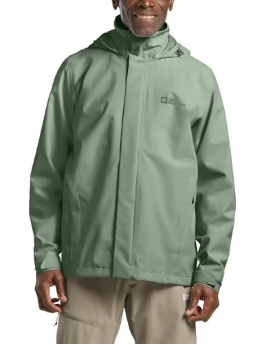 Jack Wolfskin Trailtime 2L Jacket M eucalyptus (4029) - Funktionsjacke für Herren, wasserdicht mit TEXAPORE CORE Membran (10.000 mm), atmungsaktiv und ideal für Outdoor-Abenteuer sowie den täglichen Gebrauch.
