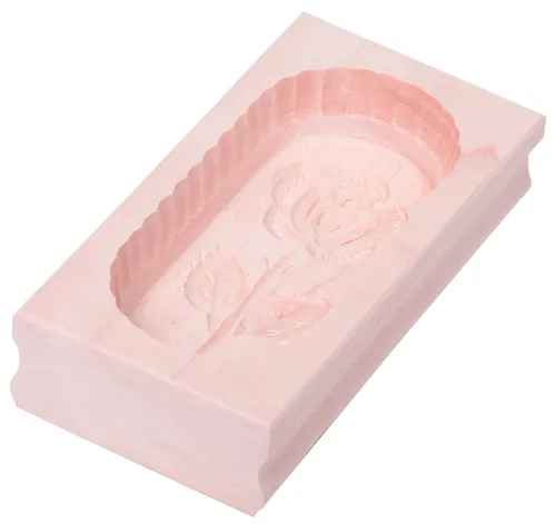 Butterform eckig Buttermodel Model aus Ahornholz für 250 g Butter Motiv: Rose