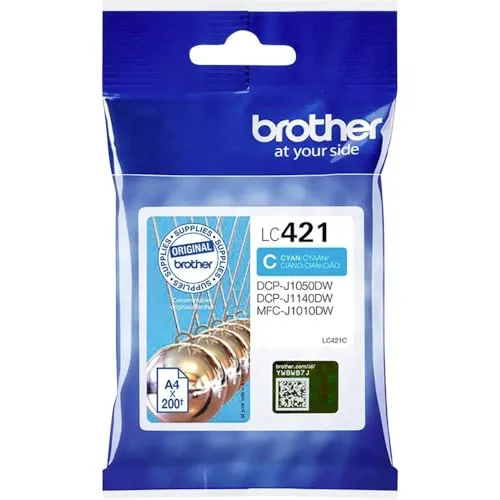 Brother LC-421C Tintenpatrone – Cyan für DCP-J1050DW, DCP-J1140DW, MFC-J1010DW, Standard