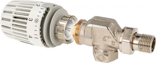 tecuro Kombi-Set Thermostatkopf K und Ventilunterteil V-exact II, DN 10 - Axial - Heizkörperthermostate mit präziser Temperaturregelung und Frostschutzsicherung für effiziente Warmwasserheizungen.