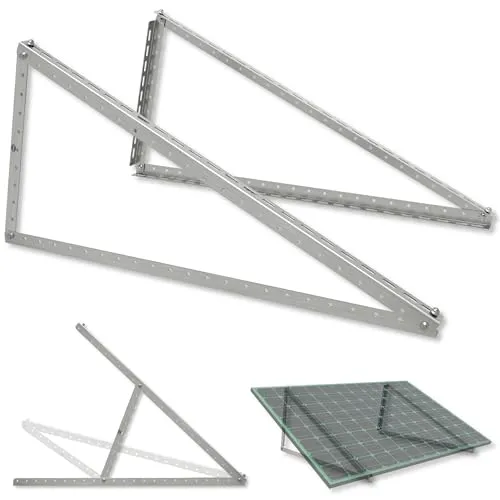 KDR Halterung Solarmodul für Balkonkraftwerk – Edelstahl 2,5 mm stark – verstellbar 0-45° – PV Halter 115 cm Balkon Wand Flachdach – für Solarmodule bis 2 m²