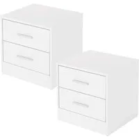 ML-Design Nachttisch 2er Set mit 2 Schubladen in Weiß
