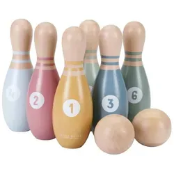 Bowling-Set für Kinder - Outdoor-Spielzeug, fördert die Hand-Augen-Koordination und macht Spaß im Freien! Mit 6 nummerierten Holzkegeln und 2 Kugeln für ein tolles Bowling-Erlebnis.