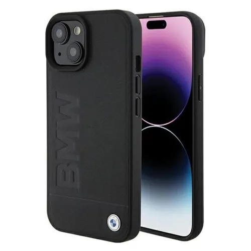 BMW iPhone 15 Schutzhülle - Edles Leder Case in Schwarz - Taschen & Schutzhüllen - Hochwertige Lederhülle mit Hot Stamp für optimalen Schutz und stilvolles Design, perfekt für dein iPhone 15.