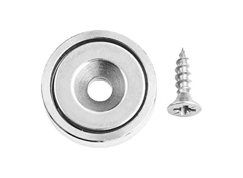Connex Neodym-Scheibenmagnet - Mit Rundloch & Schraube - Ø 20 x 6 x 4,5 mm - 1 Stück - Extra starker Magnet - 10,5 kg Haftkraft - Für Haushalt & Werkstatt / Powermagnet / Ringmagnet / DY7100012