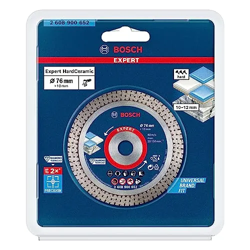 Bosch EXPERT HardCeramic Diamanttrennscheibe 76 mm - Hochwertige 76-mm-Diamanttrennscheibe für präzise Schnitte in Hartkeramik und Stein. Ideal für Mini-Winkelschleifer und vielseitig einsetzbar in Innen- und Außenbereichen.