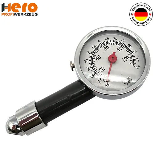 HERO Reifendruckmesser Reifendruckprüfer Luftdruckprüfer Manometer 7,5bar Auto