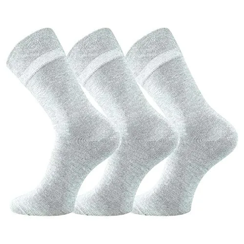 FussFreunde 6 Paar Baumwoll Socken, Wellness-Socken mit extrabreitem Komfort Piqué- Bund (Weiß, 43/46)