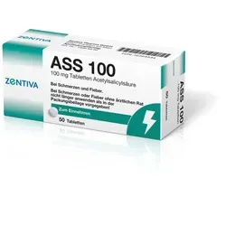 ASS 100 50 ST - Schmerzstillende Tabletten - Arzneimittel zur Linderung von leichten bis mäßig starken Schmerzen und Fieber. Enthält Acetylsalicylsäure, ideal für schnelle Schmerzlinderung.