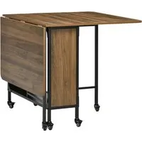 HOMCOM Esstisch klappbar - Mobiler Küchentisch für 6 Personen, platzsparend mit Ablage und leicht zu transportieren, ideal für kleine Räume