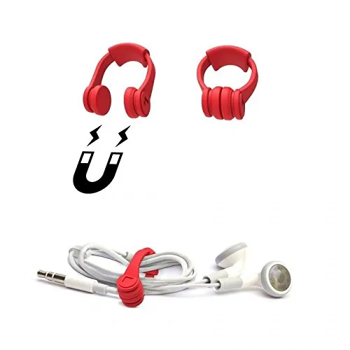 Magnetclips multi-funktional rot aus Silikon - 4er Set - extra starke Magnete, hält auf allen metallischen Oberflächen