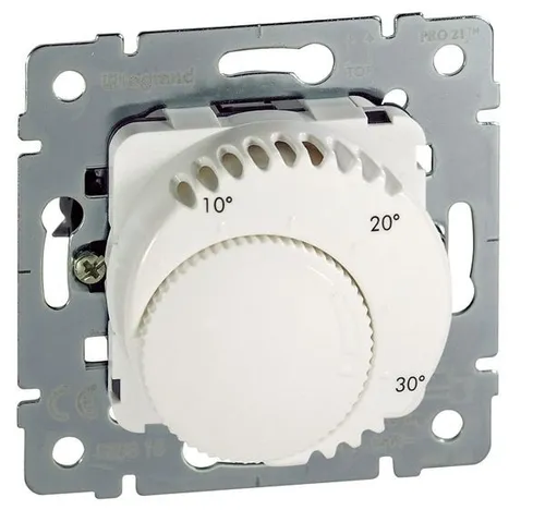 Legrand 775815 Einsatz Raumthermostat Standard Wechsler - Zubehör für Klima & Heizen, Bimetallthermostat mit thermischer Rückführung für präzise Temperaturregelung von +5 bis +30°C.