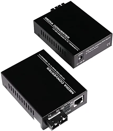 EIN Paar 2er Pack Multi-Mode Dual SC Fiber Gigabit Ethernet Media Converter