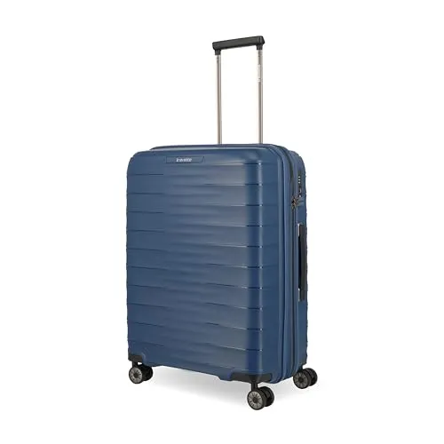 Travelite MOOBY 4-Rad Hartschalen Koffer 66 cm - Koffer aus recyceltem Material, leicht und kratzfest mit erweiterbarem Volumen von 80 Litern und TSA Schloss - ideal für nachhaltige Reisen.