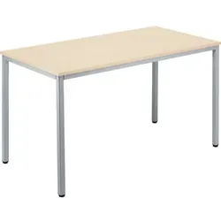 Produktbild Konferenztisch 1.200x600mm mit alusilbernem Gestell und ahornfarbener Platte