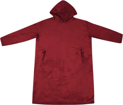 vidaXL Decken-Hoodie Bordeauxrot M Flanell - Gemütlicher Komfort - Erlebe den ultimativen Komfort mit dem vidaXL Decken-Hoodie aus weichem Flanell. Ideal für entspannte Stunden zu Hause, bietet er Wärme und Bewegungsfreiheit. Die praktische Tasche und die extra-warme Kapuze machen ihn zum perfekten Begleiter an kalten Tagen.