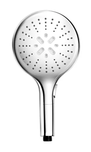WENKO Duschkopf Mod. Basic Chrom - Handbrause mit 2 Strahlarten, komfortable Drucktastenumstellung und einfache Kalkreinigung für ein entspanntes Duscherlebnis.