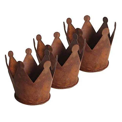 UNUS Garden Krone Rost Ø12 cm, Gartendeko Rostoptik, Edelrost Deko für Garten und Zuhause