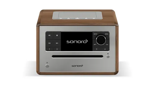 Sonoro ELITE Kompaktanlage - Design-Radio mit CD-Player und Bluetooth - Radios mit 360° Lautsprechertechnologie, ideal für Schlafzimmer und Arbeitszimmer. Integrierter USB-Anschluss und duale Weckfunktion für individuellen Komfort.