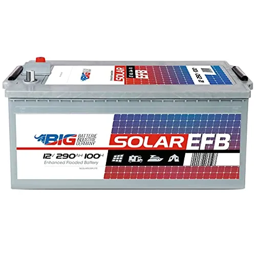 BIG 0% Professional EFB 12V 290Ah C100 - Autobatterie, wartungsfrei und ideal für Solaranlagen, Wohnmobile und Boote. Hohe Kapazität von 290Ah für zuverlässige Energieversorgung.