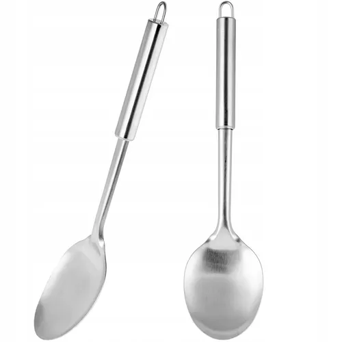 KADAX Servierlöffel aus Edelstahl, großer Salatlöffel, 33 cm, silber