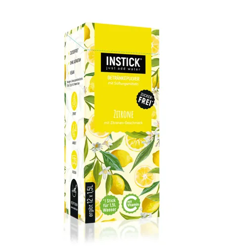 INSTICK Getränkepulver Zitrone 12-er Packung (für 12 x 1,5 L)