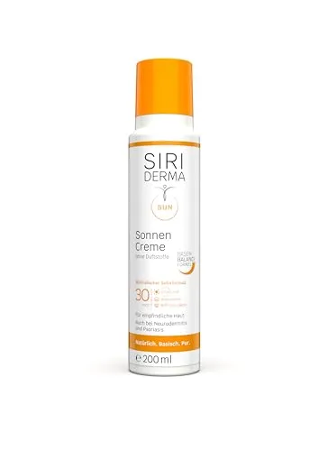 Produktbild SIRIDERMA Sonnencreme | LSF30 | Mineralischer Sonnenschutz für sensible Haut | Basisch, natürlich und hochverträglich (200 ml, ohne Duft)