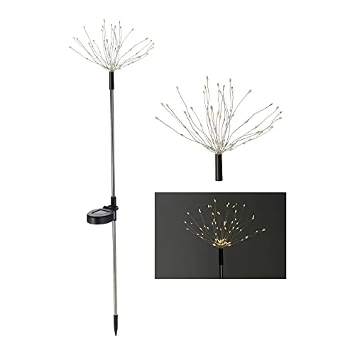 Spetebo LED Solar Gartenstecker 80 cm - Feuerwerk - Solarlampe mit 25 biegsamen Drähten und 75 LED - Gartenleuchte zur Garten Dekoration