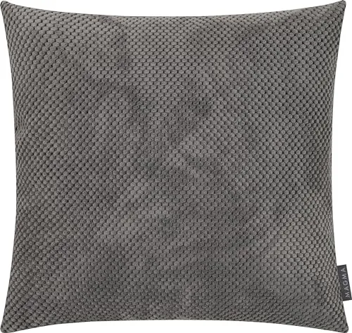 MAGMA Comodo Kissenbezug 50x50 cm - Mittelgrau,- samtig weich kuschelig Cord Look, rechteckiger Kissenbezug, für Wohnzimmer, Schlafzimmer, Büro und Gästezimmer Waschbar