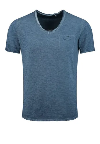 Key Largo Herren T-Shirt MT SODA New v-Neck - Hochwertiges T-Shirt aus reiner Baumwolle mit modischer Oil Washed Optik und praktischer Brusttasche. Ideal für einen lässigen Sommerlook im Regular Fit.